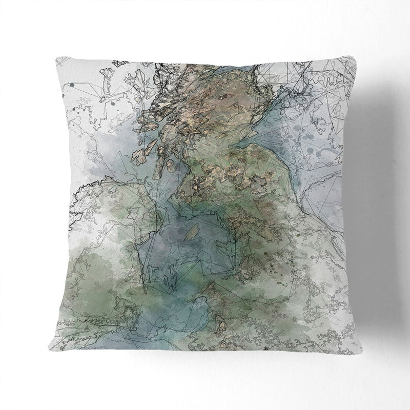 Abstract Square Cushion, 55cm H x 55cm W x 20cm D, Stone