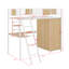 Lit mezzanine simple avec bureau en L et garde-robe-533838844