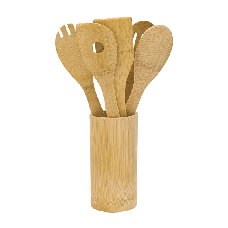 Bamboo Cooking Kitchen Utensil 6 Piece Set