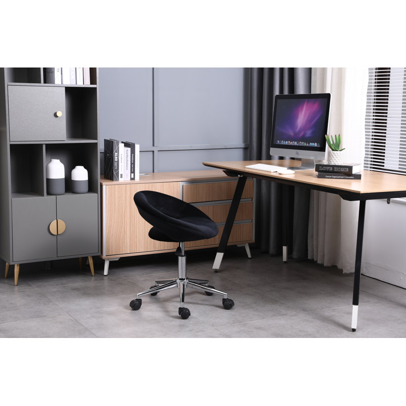 Chaise de travail en velours, Noir