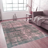 Tapis saumon / vert
