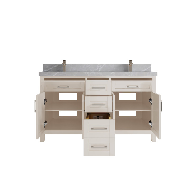 60 po Cambridge X P 22 po De salle de bain Quartz gris perle