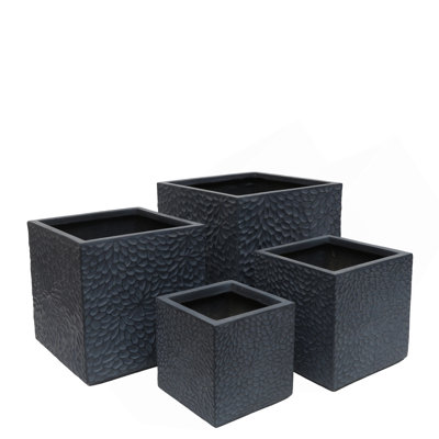 Grand grand pot de fleurs d'intérieur pour l'intérieur, 16,9 po + 14,37 po + 11,6 po + 9,25 po, ensemble de 4 pots de fleurs en oxyde de magnésium de diamètre, pots de fleurs avec trous de drainage, conception moderne, pot de couleur grise pour patio de jardin