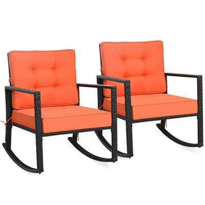 Chaise berçante esenler en osier / rotin avec coussins Esentepe