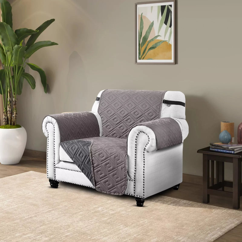 Reversible Waterproof Sofa Cover – Quilted Anti-Slip Couch Protector with Adjustable Strap, 179cm H × 165cm W  (1 Seater)