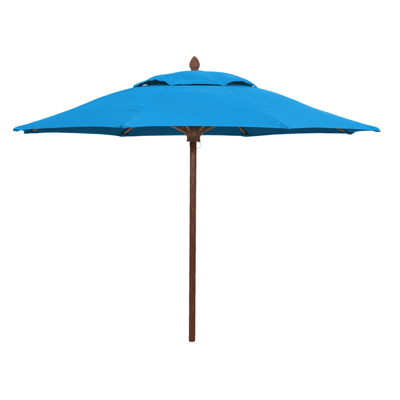 Prestige 108'' Market Sunbrella® Umbrella, Pacific Blue, Aged Teak
