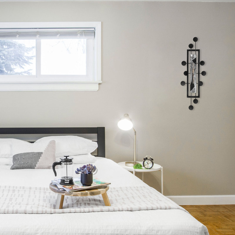 Handmade Modern Abstract Wall Decor on Metal, Black