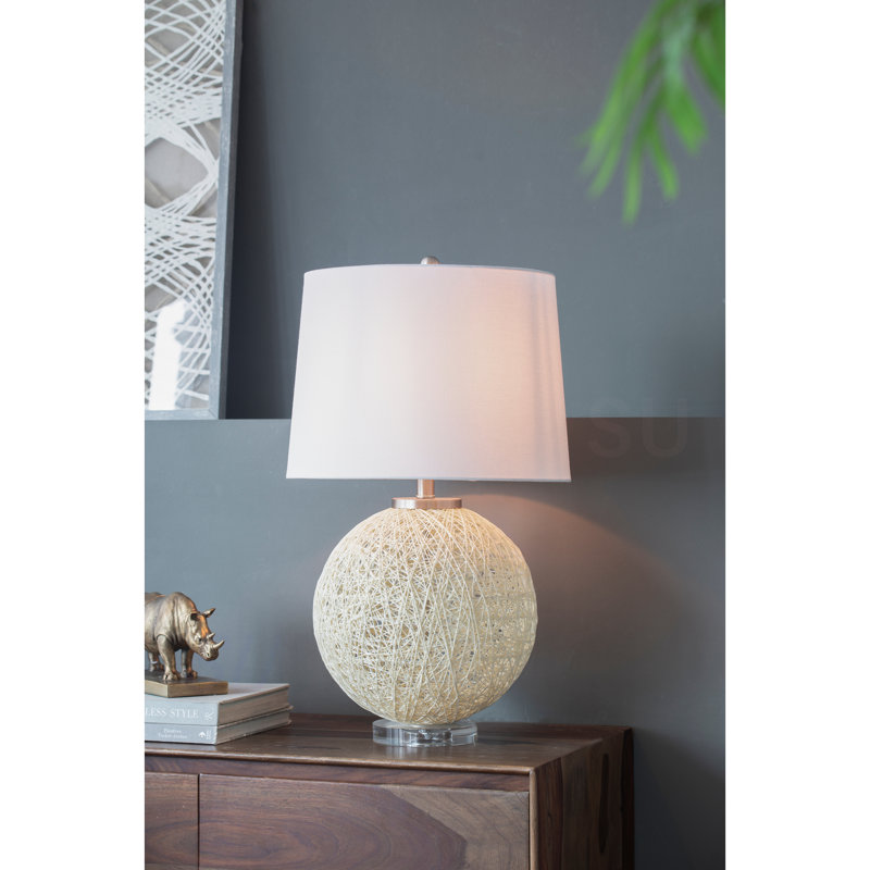 D16.1''Xh26'' Table Lamp With Beige Paper Base