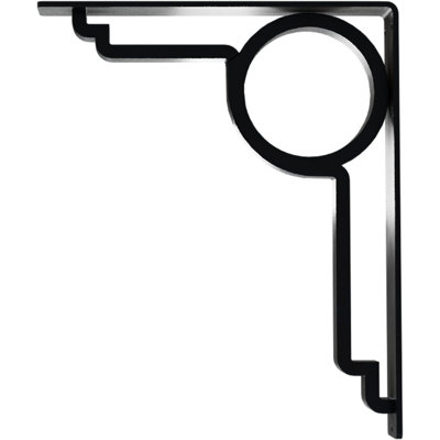 2"W x 12"D x 15"H Maria Wrought Iron Bracket, (Triple center brace), Powder Coated Black