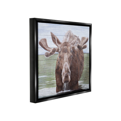 "Rustic Moose In Lake" par Diane Fifer sur toile