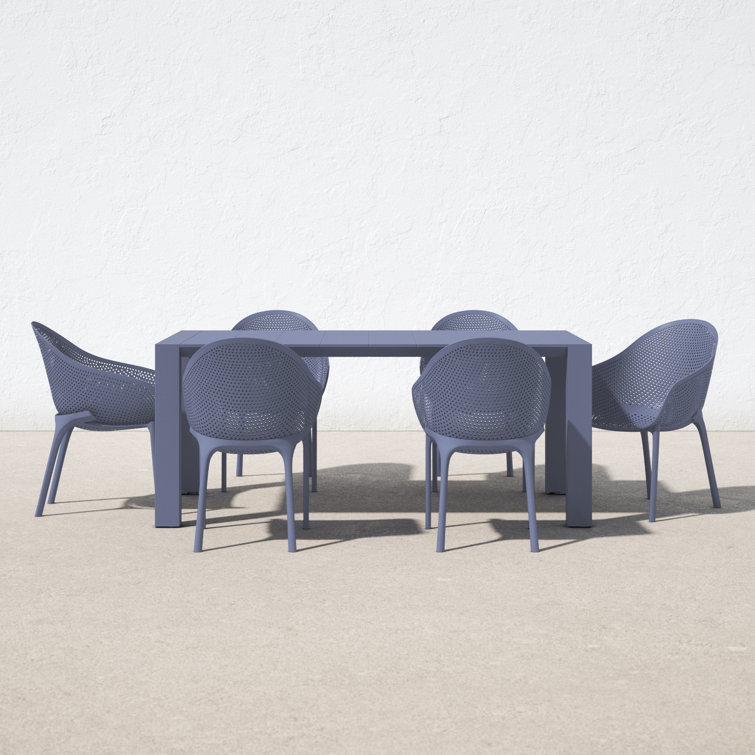 Farrah 6 - Person Patio Dining Set with Extendable Rectangular Table
