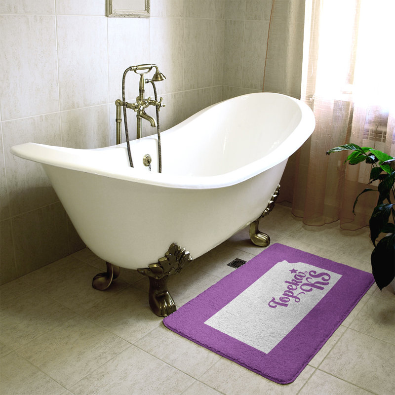 Tapis pour salle de bain kansas topeka, l 17 po x L 21 po, Violet