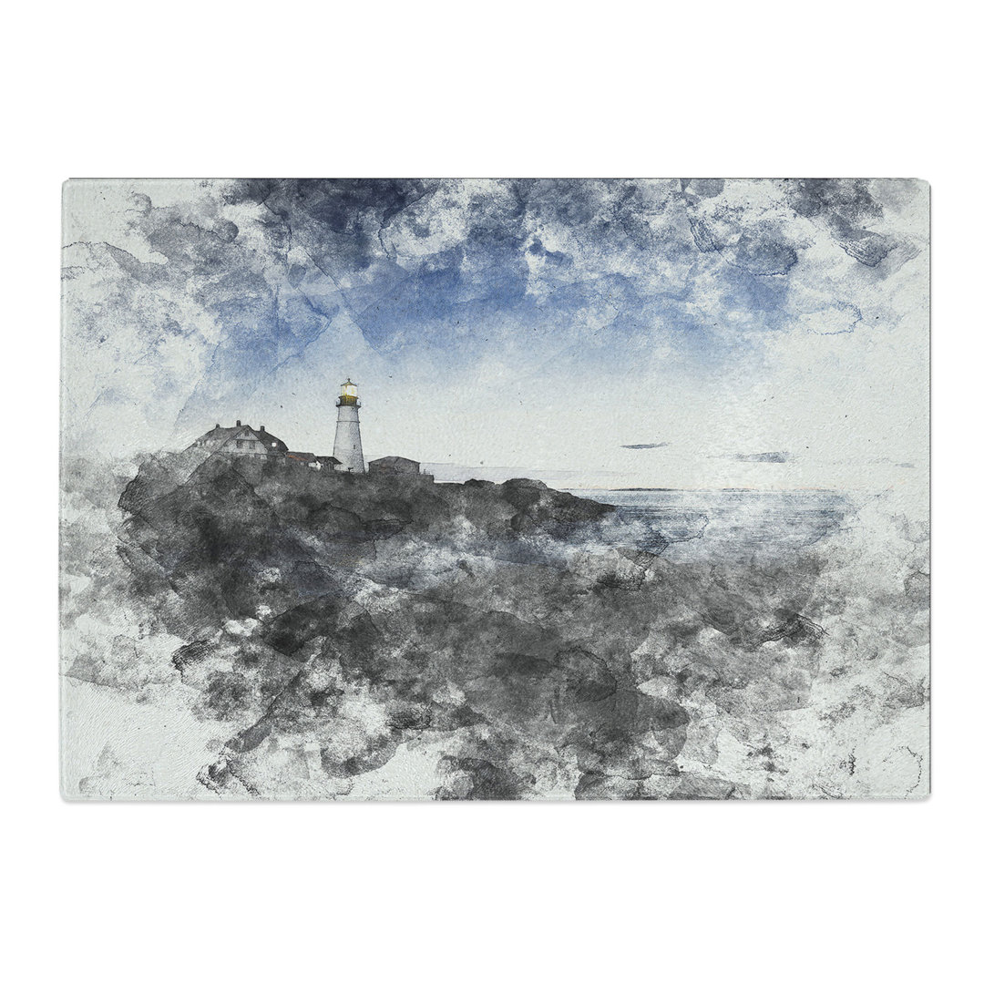Tempered Glass Portland Maine Lighthouse Chopping Board