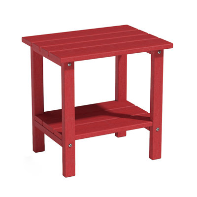16.5" W 2-Tier Adirondack Outdoor Side Table, All-Weather HDPE Patio End Table