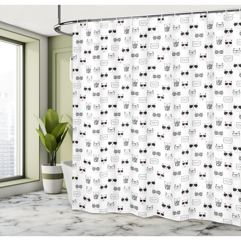 Shower Curtain with Hooks Included, 75"H x 69"W