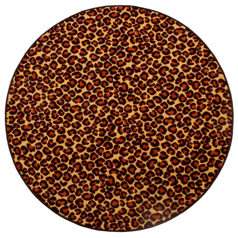 Cheetah Real Area Rug For Living Room, Dining Room, Kitchen, Bedroom, Kids, Round 9'