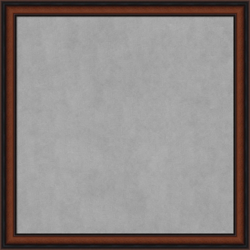 Tableau magnétique encadré étroit noyer de Chypre, H 27 po x l 27 po