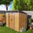 Durable 4X8Ft Resin Outdoor Storage Shed With Metal Foundation Frame, Padlock Sliding Doors,Weather-Resistant, Rust-Proof Garden Shed