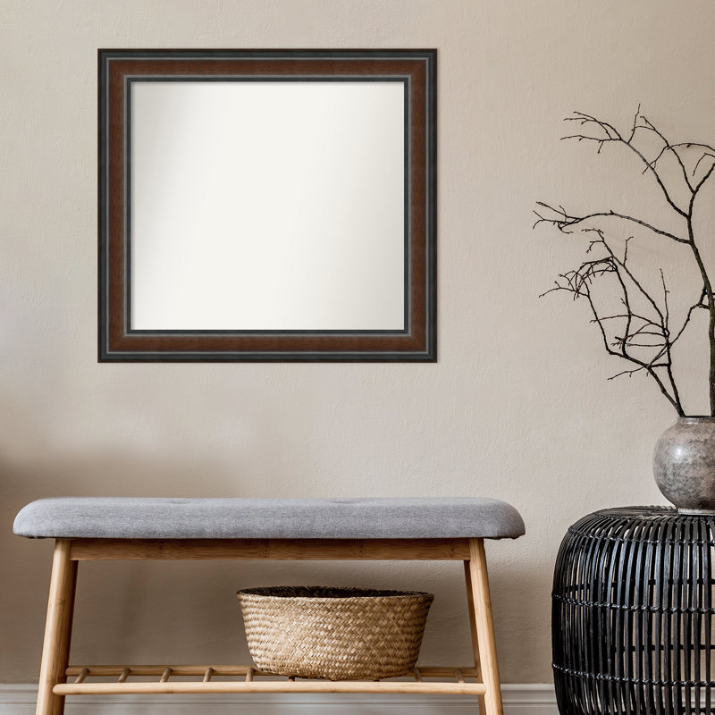 Halcott Solid Wood Rectangle Wall Mirror, 27" H x 25" W