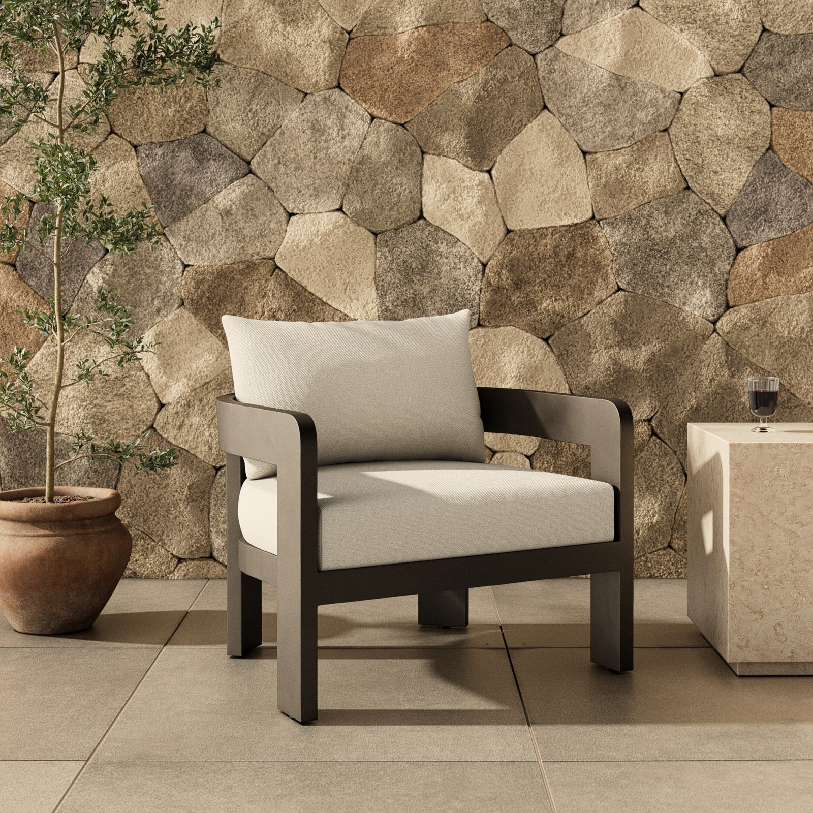 Outdoor Lounge Chair, Alessi Linen