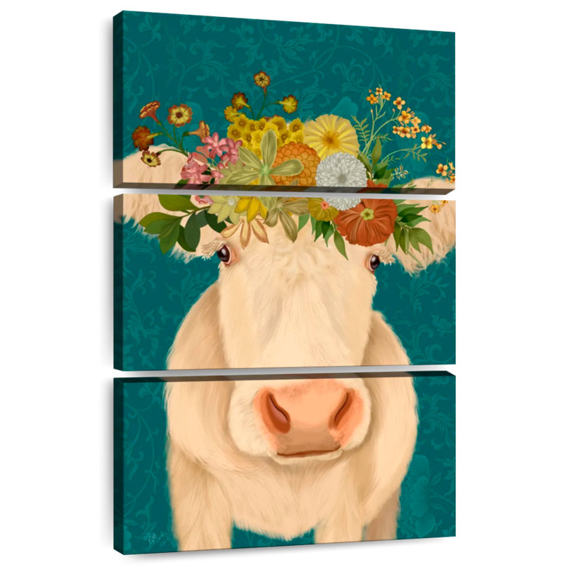 Vache Brampt crème bohémien I, H 32 po x l 20 po