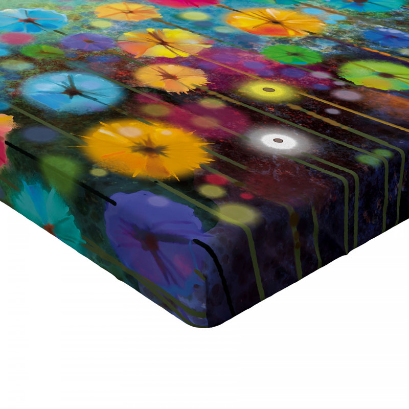 Microfiber Floral Fitted Sheet, Full Fitted Sheet