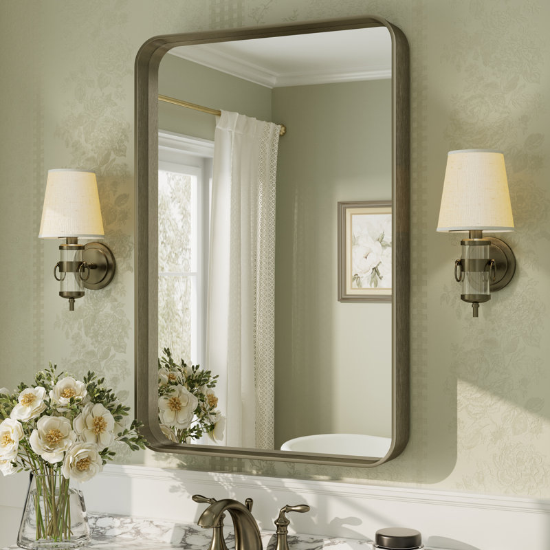 Miroir mural Aevar, 36 po x 24 po, Bronze brossé