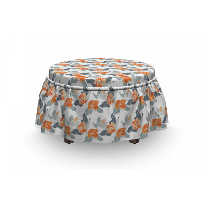 Housse pour repose-pieds apple-fleurs