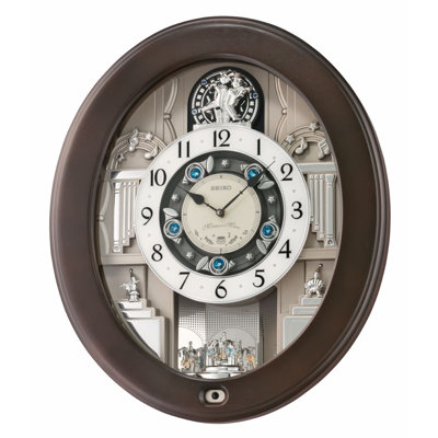 QXM389NRH Melodies In Motion Clock, Brown