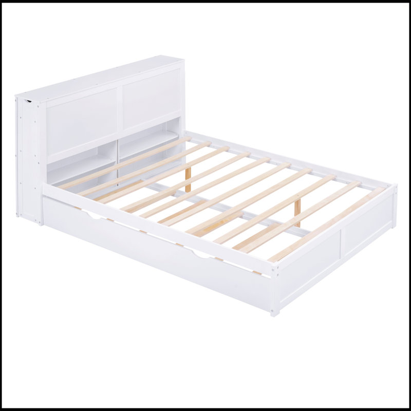 Lit plateforme avec rangement et tablettes gigognes, Grand