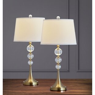 TANGA TABLE LAMP, Matte Antique Brass Finish on Metal Body with Crystal  Ball and Disc, Hardback Sh - table lamps