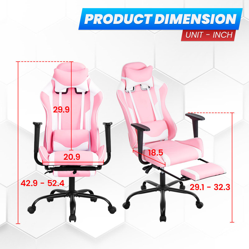 Pc Ergonomic Gaming Chair, Pink