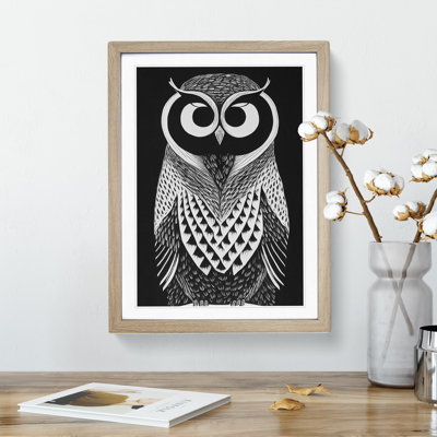 Owl Monochrome No.2 - Framed Print