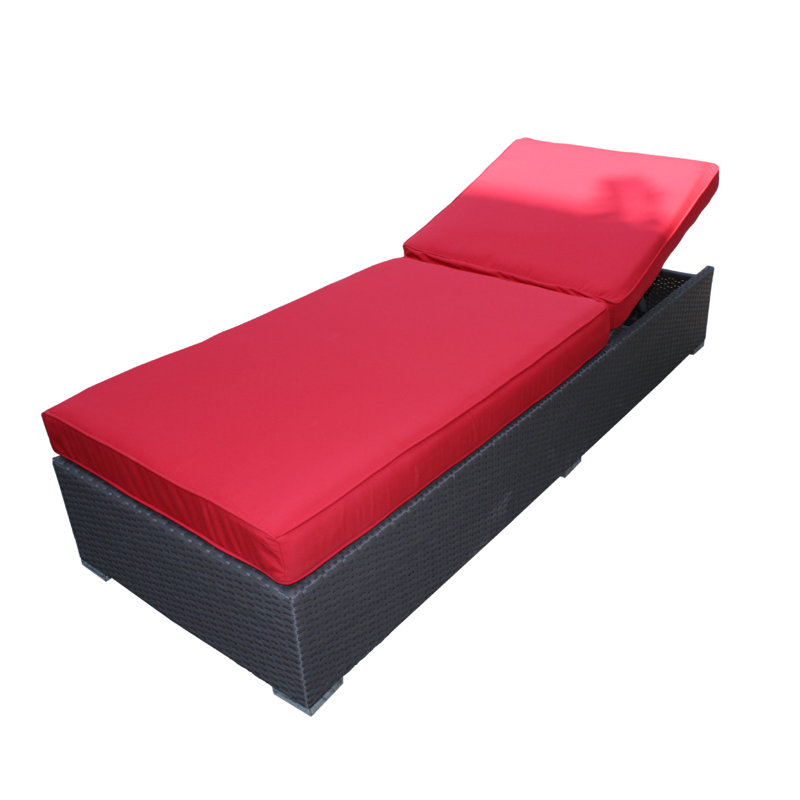 Chaise méridienne inclinable avec coussin Okamoto, Rouge