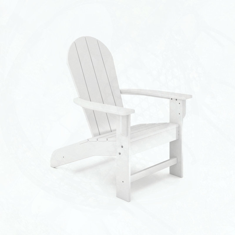 Chaise Adirondack en polyéthylène haute densité de qualité supérieure avec dossier en éventail, Blanc