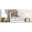 Lit simple en bois avec lit gigogne simple, blanc