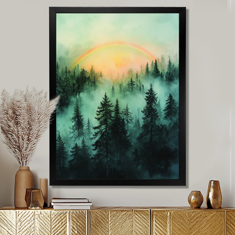 Glendy - Landscapes Wall Decor, Noir, H 20 po x l 12 po, Reproduction encadrée sans passe-partout
