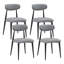 (Ensemble de 4) Chaises de salle à manger modernes, dossier incurvé, rembourrage rond et structure en métal, gris