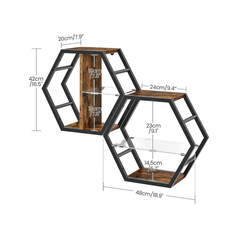 42cm H x 48cm W Metal Bookcase