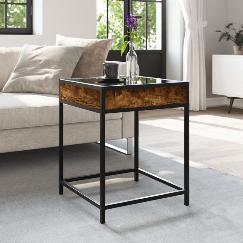 Cubillos Coffee Table, 51cm H x 40cm L x 40cm W, Black/Smoked Oak