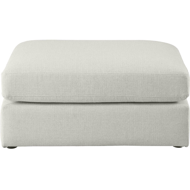Repose-pieds Itoro, Tissu beige texturé en lin