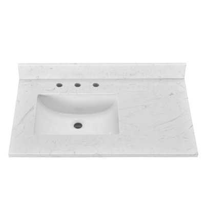 36" Engineered Stone Single Bathroom Vanity Top With Sink