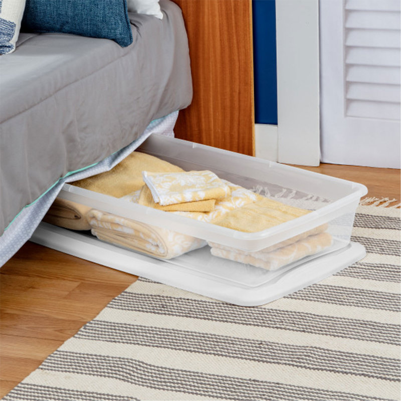 Sterilite 41 Qt Storage Box, Stackable Plastic Container Home Organizer, 24 Pack