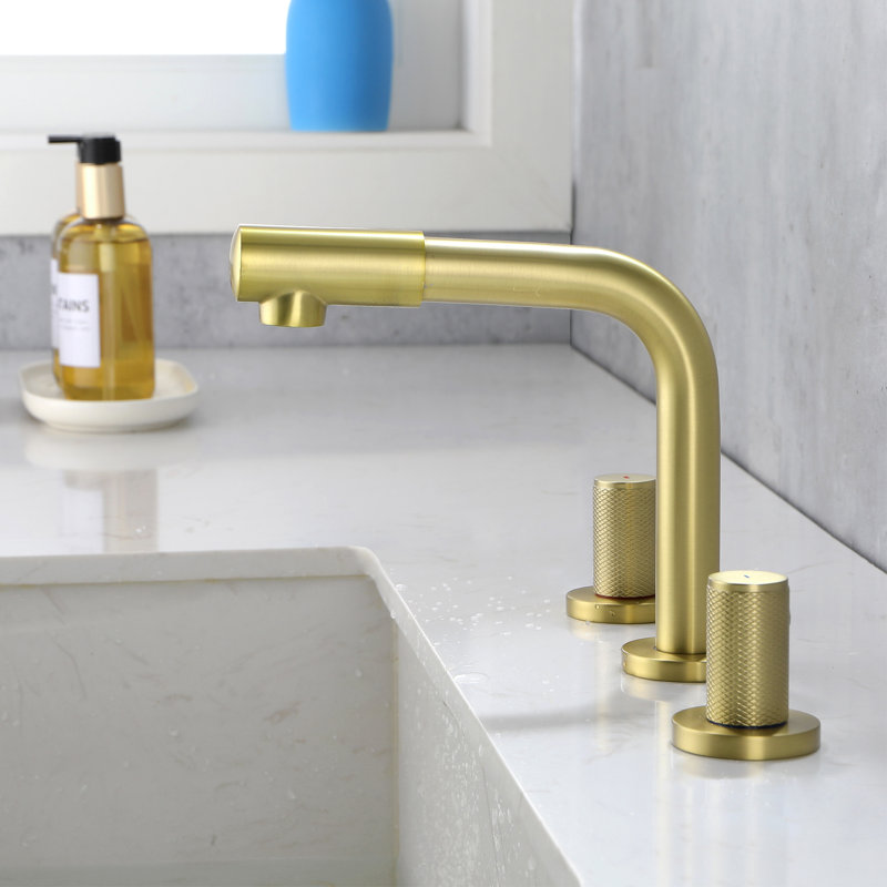 Widespread Bathroom Faucet, Brushed Gold