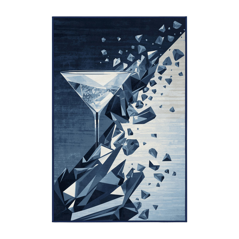 Tapis gris moelleux en verre Soft, 5 x 7