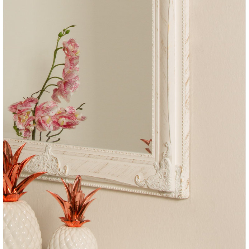 Kellison Wood Flat Mirror, White, 132cm H x 72cm W x 7cm D