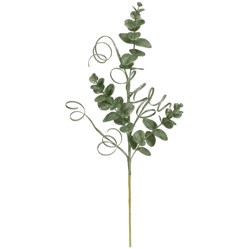 Glittered Eucalyptus Curly Spray - 27.5 Inches Set Of 12
