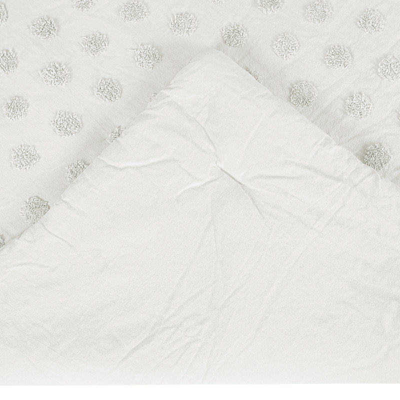 Ensemble d'édredon 100% coton à rayures avec taies décoratives, Ivoire, Édredon pour lit simple + 1 taie décorative stan