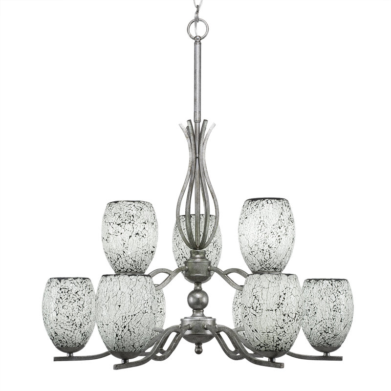 Hiroko 9 - Light Shaded Tiered Chandelier