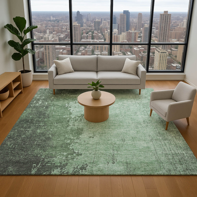 Premium Machine Washable Woodson AMF1912 Abstract Rug, Rectangle 10' x 14'